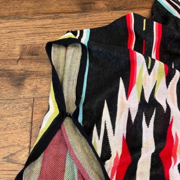 Rancho Estancia Western Aztec Colorful Print Shawl Poncho OS Rodeo Festival - Picture 6 of 7
